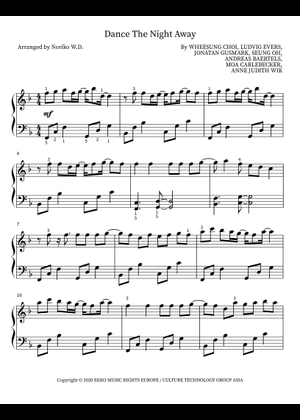 TWICE (트와이스) - Dance the Night Away Sheet Music for Piano
