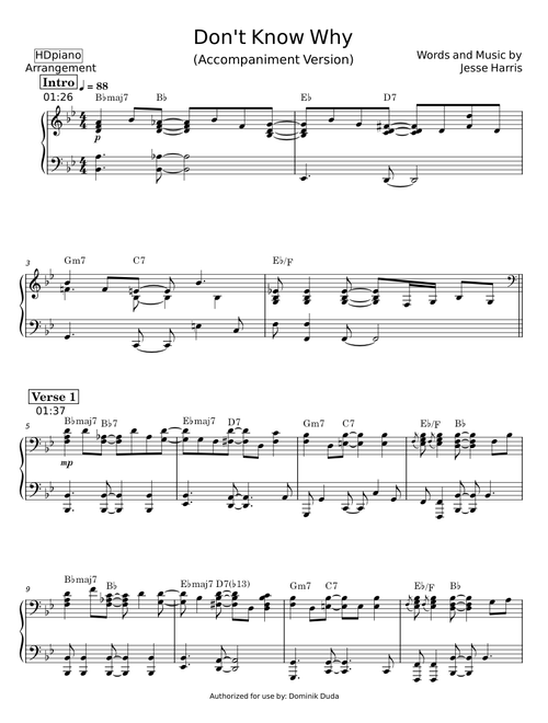 Don't know why - Jesse Harris