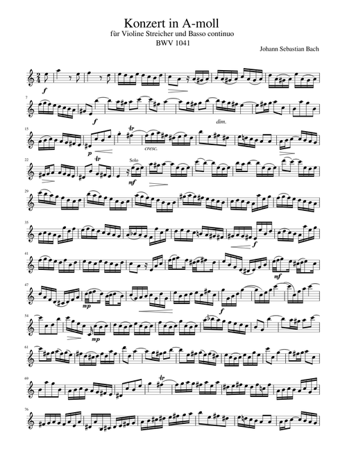 Bach bwv 1041 violin