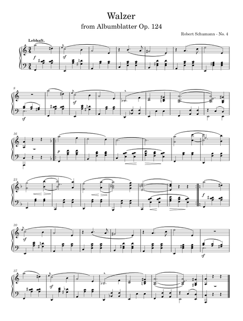 Albumblätter, Op.124 – Robert Schumann Walzer No. 4