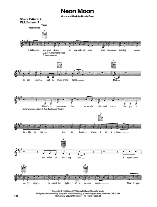 Neon Moon - Brooks & Dunn (Easy Guitar)