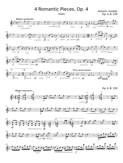 4 Romantic Pieces, Op.75 - Antonín Dvořák