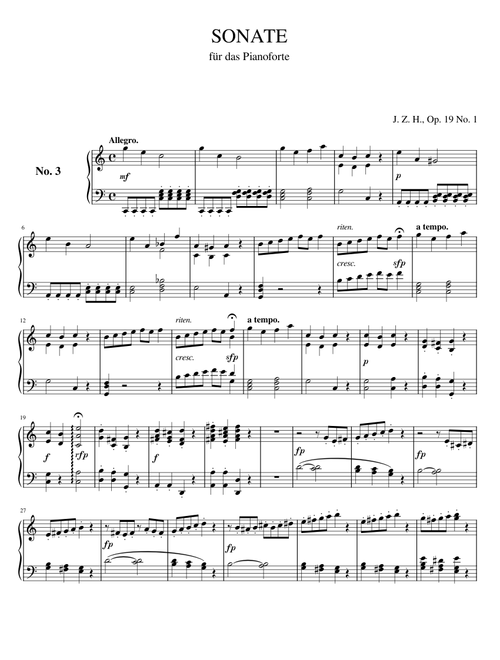 Piano Sonata No. 3 (Op. 19 No. 1)