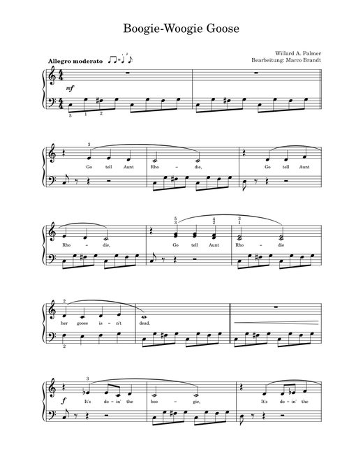Boogie-Woogie Goose – Willard A. Palmer