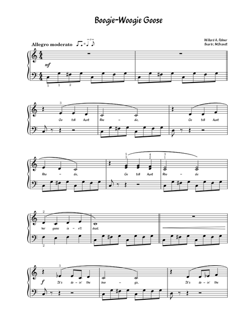Boogie-Woogie Goose – Willard A. Palmer