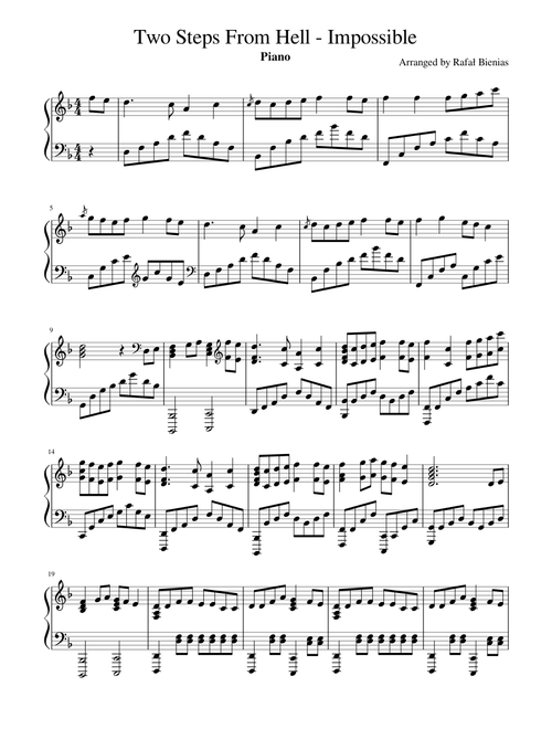 Two Steps From Hell - Impossible - Piano