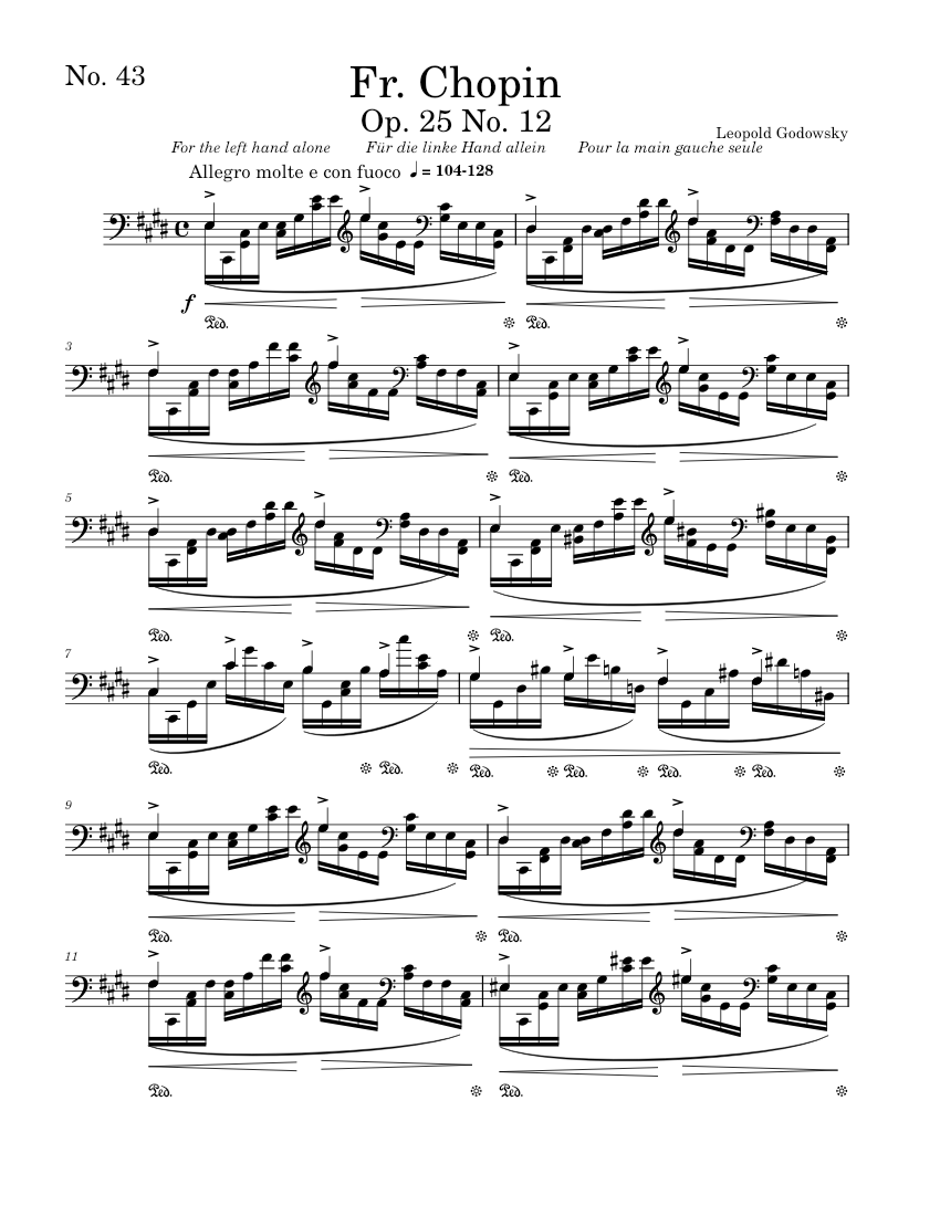 Chopin-Godowsky - Studies on Chopin's Études No. 43 in C