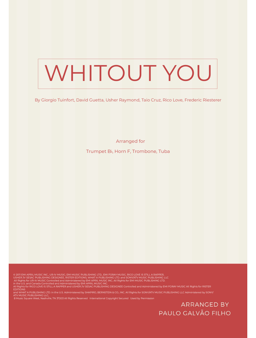 Without You (Arr. Paulo Galvao Filho) - David Guetta Featuring Usher (Brass Ensemble)
