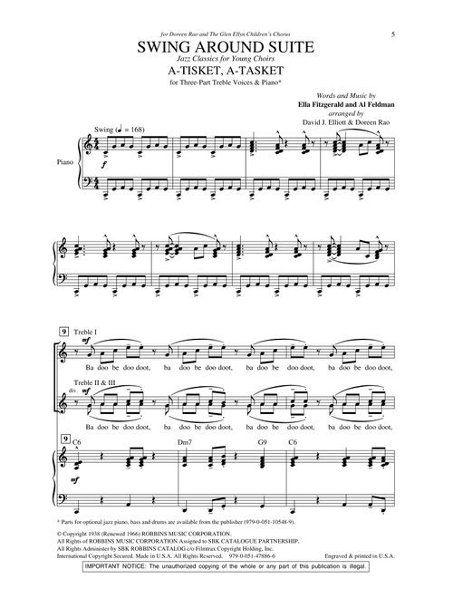 Swing Around Suite (Arr. David Elliott) (Choral, 3-Part Treble)