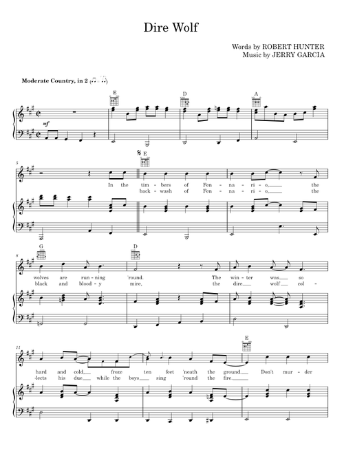 DIRE WOLF - ROBERT HUNTER