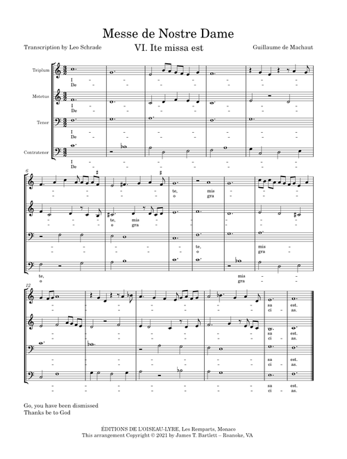Messe de Nostre Dame - Ite missa est