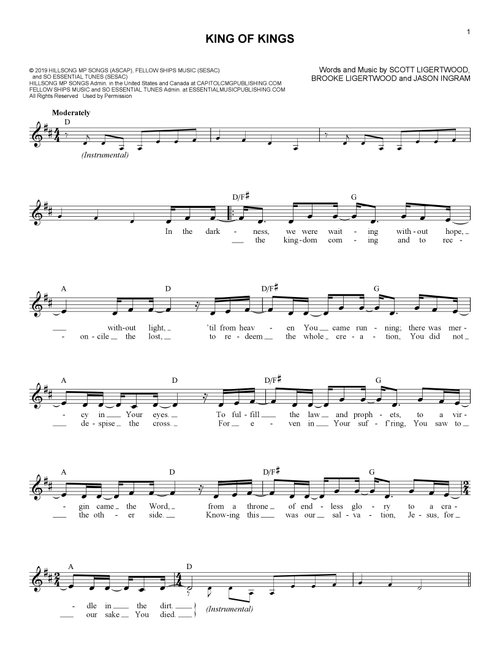King Of Kings - Hillsong Worship (Lead Sheet - Fake Book)