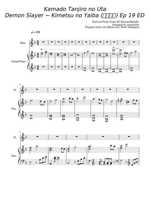 Kamado Tanjiro no Uta – Go Shiina Demon_Slayer_Ep_19_ED_Flute_Piano