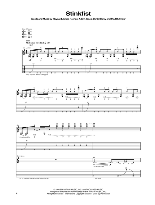 Stinkfist - Tool (Guitar Tab)