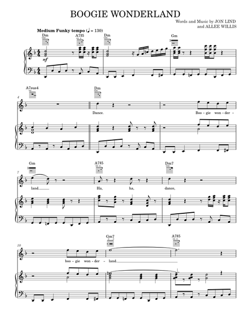 Boogie wonderland - Earth, Wind & Fire (Piano-Vocal-Guitar)