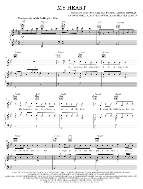 My heart - Tank (Piano-Vocal-Guitar)