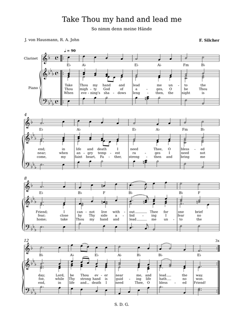 Take Thou my hand and lead me - psalm étude