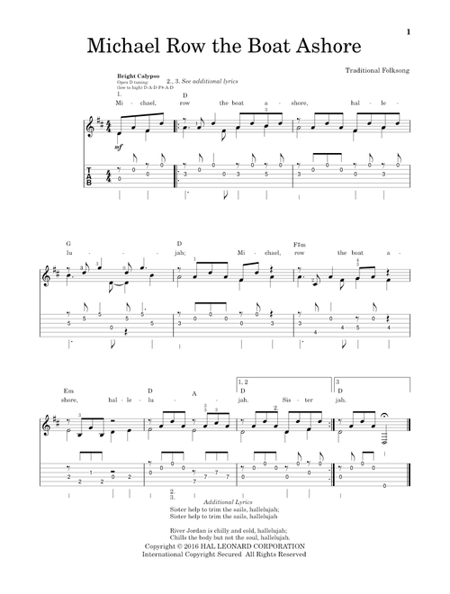 Michael Row The Boat Ashore (arr. Mark Phillips) - Traditional Folksong (Solo Guitar)