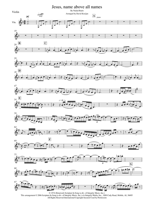 Jesus, Name Above All Names (Arr. David Kocijan) - Naida Hearn (Violin Solo)
