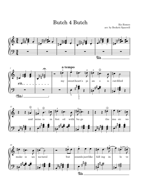 Butch 4 butch – Rio Romeo (piano solo)