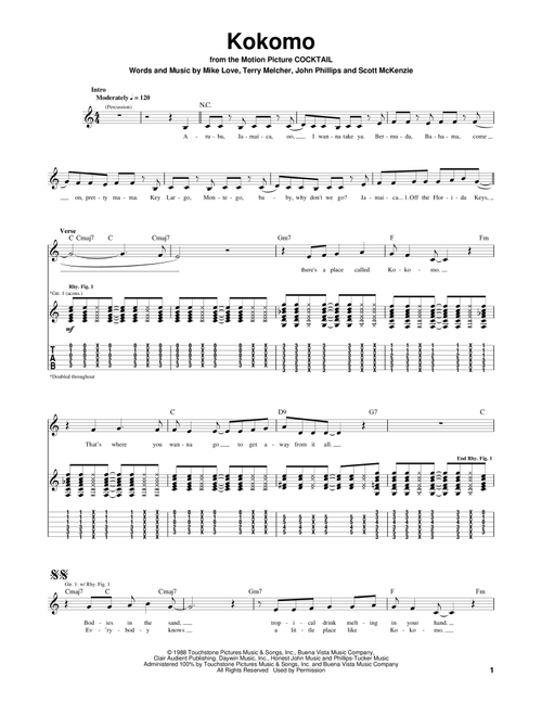 Kokomo - The Beach Boys (Guitar Tab)