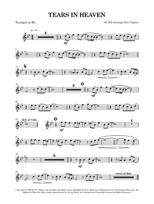 Tears In Heaven (Arr. Benjamin Vater) - Eric Clapton (Trumpet Solo)