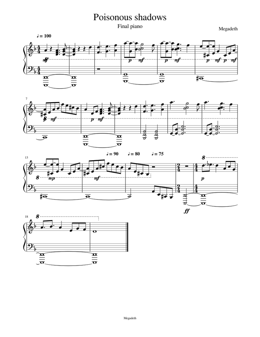 Poisonous shadows Sheet Music for Piano (Solo) easy | MuseScore.com