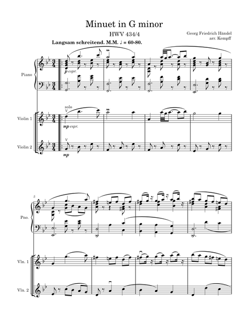 Minuet in g minor – Georg Friedrich Händel