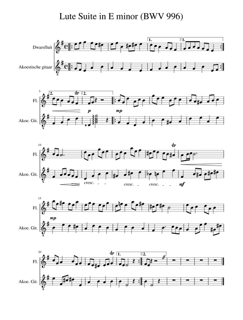Lute Suite in E minor (BWV 996)