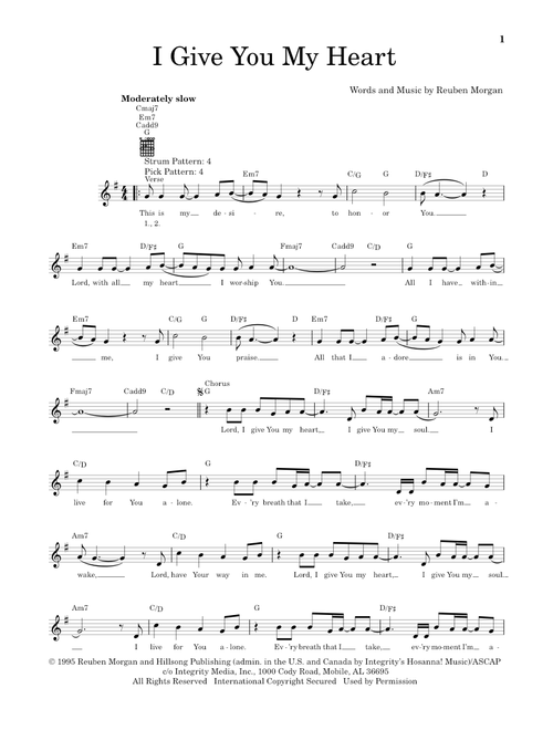 I Give You My Heart - Hillsong Worship (Easy Guitar)