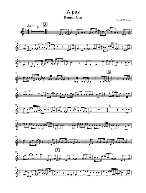 A Paz (Heal the world) (Arr. David Wincliss) - Roupa Nova (Instrumental Solo)