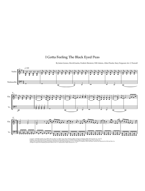 I Gotta Feeling (Arr. Caroline Pearsall) - The Black Eyed Peas (Instrumental Duet)