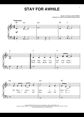 Free Stay For Awhile by Michael W. Smith sheet music | Download 