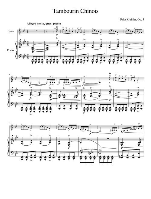Tambourin Chinois by Fritz Kreisler