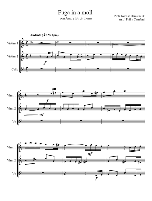 Angry Birds Trio (With personal Violins 1 intro edit)