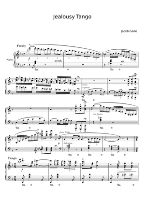 Tango ''Jealousy'' – Jacob Gade Sheet Music for Piano (Solo ...