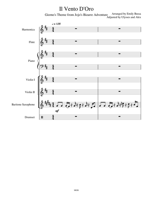 il vento d'oro for small orchestra