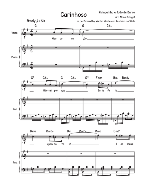 Carinhoso (Arr. Alana Balagot) - Jorge Calandrelli, Benedicto Lacerda (Piano Vocal)