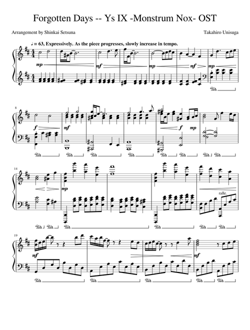 Ys&YsⅡ 全曲楽譜集