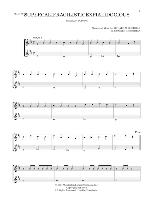 Supercalifragilisticexpialidocious (from Mary Poppins) (arr. Mark Phillips) - Julie Andrews (Trumpet Duet)
