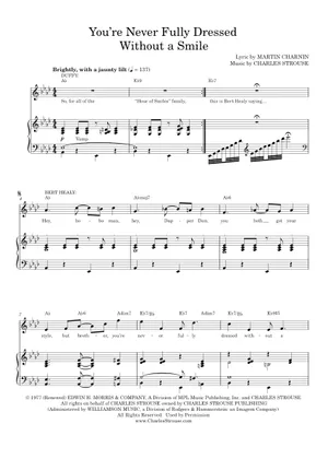 Play Official version of You're Never Fully Dressed Without A Smile Sheet Music by Charles Strouse for Vocals | MuseScore.com Play Official version of You're Never Fully Dressed Without A Smile Sheet Music by Charles Strouse for Vocals | MuseScore.com
