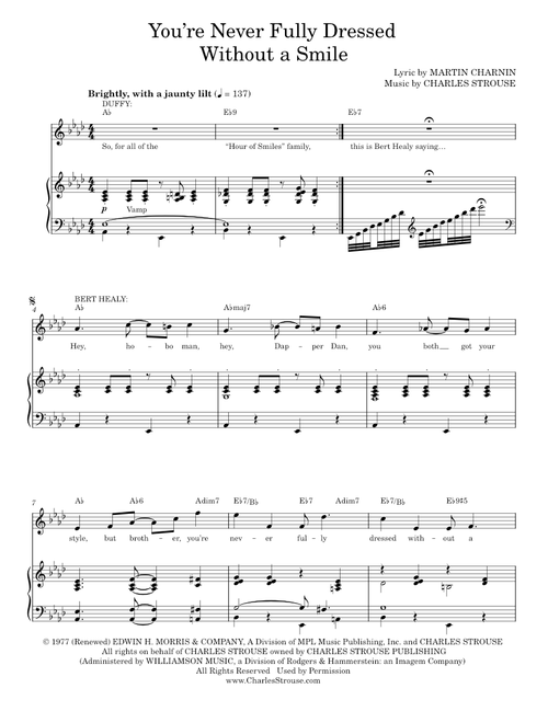 You're Never Fully Dressed Without A Smile - Charles Strouse (Piano-Vocal-Guitar)