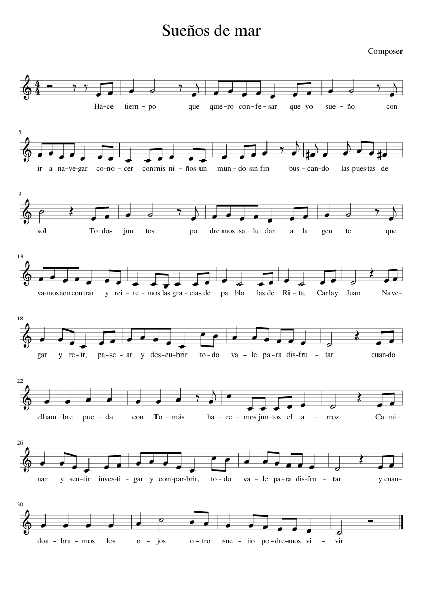 flaco camino Extranjero Sueños de mar - Barquito de cáscara de nuez - Marta Marcos Sheet music for Piano (Solo) | Musescore.com flaco camino Extranjero Sueños de mar - Barquito de cáscara de nuez - Marta Marcos Sheet music for Piano (Solo) | Musescore.com