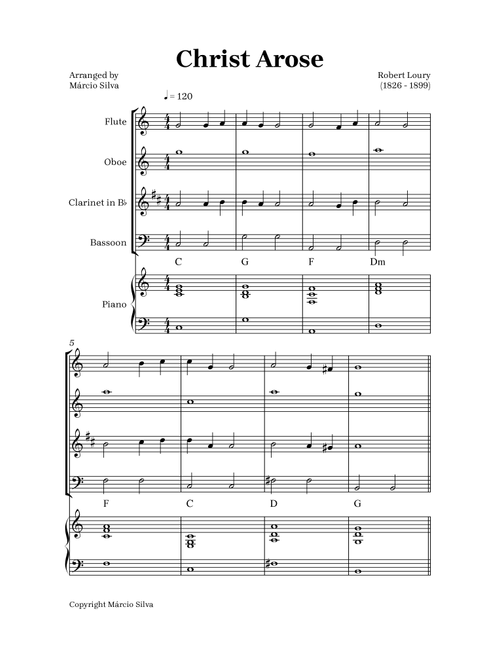 Christ Arose (Arr. Márcio Silva) - Robert Loury (Woodwind Ensemble)