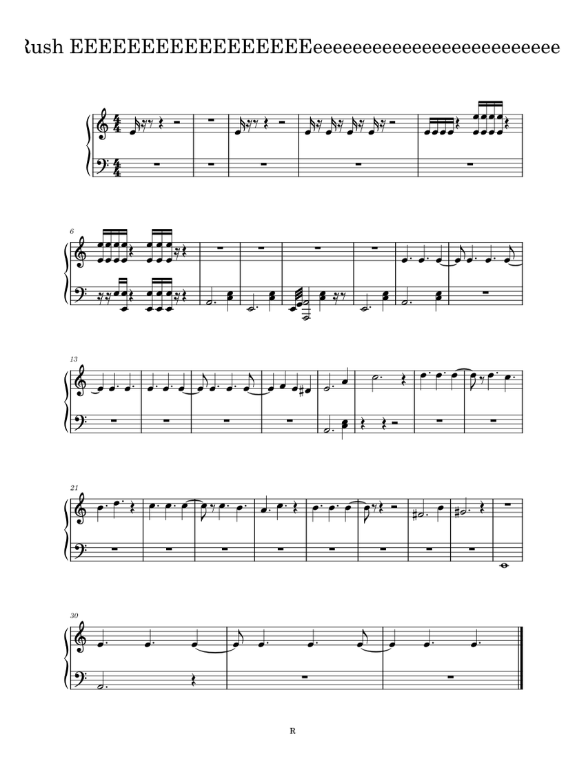 E Sheet Music Boss Rush EEEEEEEEEEEEEEEEEeeeeeeeeeeeeeeeeeeeeeeeeee piano tutorial
