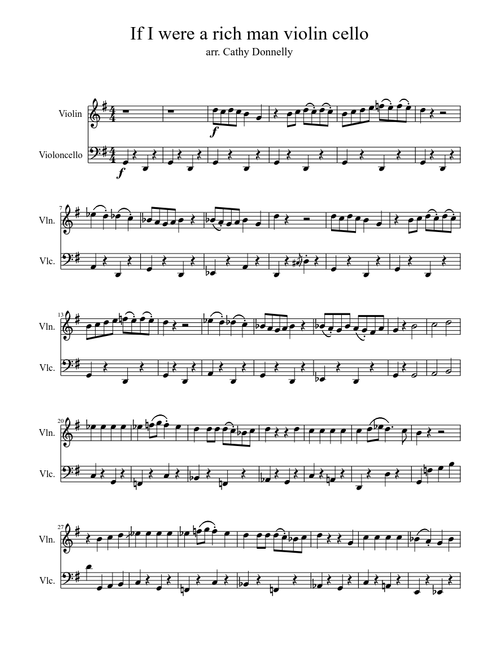 If I were a rich man violin/cello