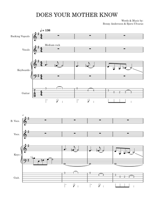 Does Your Mother Know – Abba