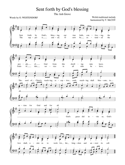 The Ash Grove – Welsh Sent forth by God's blessing THE ASH GROVE