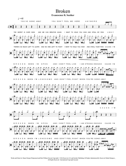 Broken (Arr. Cyril Mayer) - Seether Feat. Amy Lee (Drums)