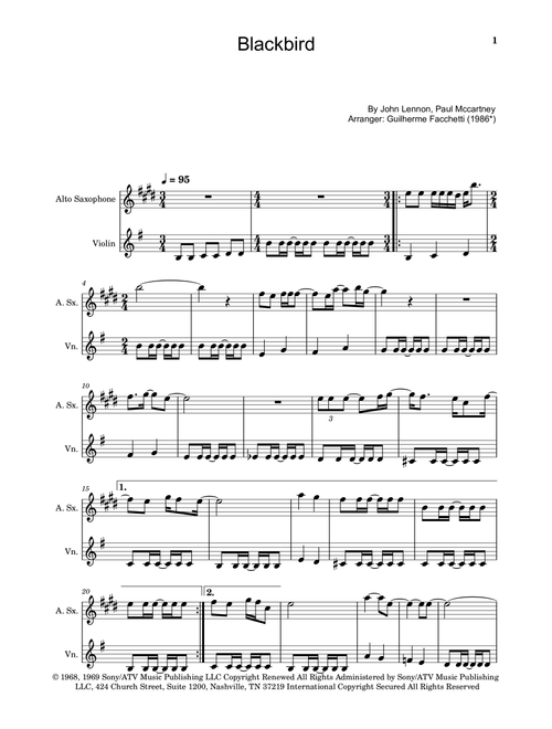 Blackbird (Arr. Guilherme Facchetti) - The Beatles (Instrumental Duet)